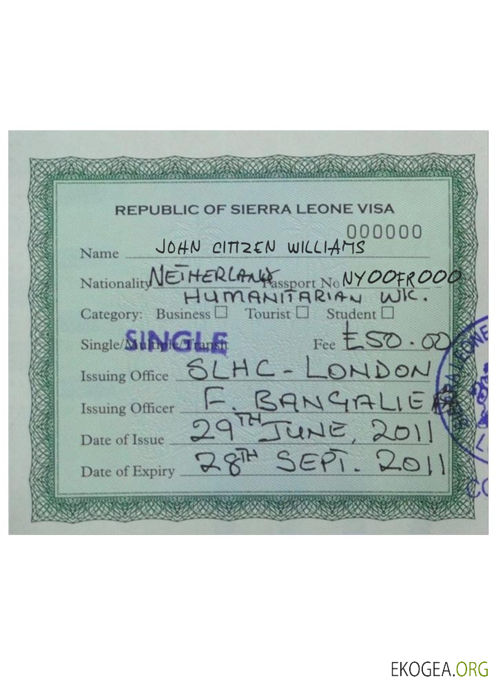 Visa SIERRA LEONE